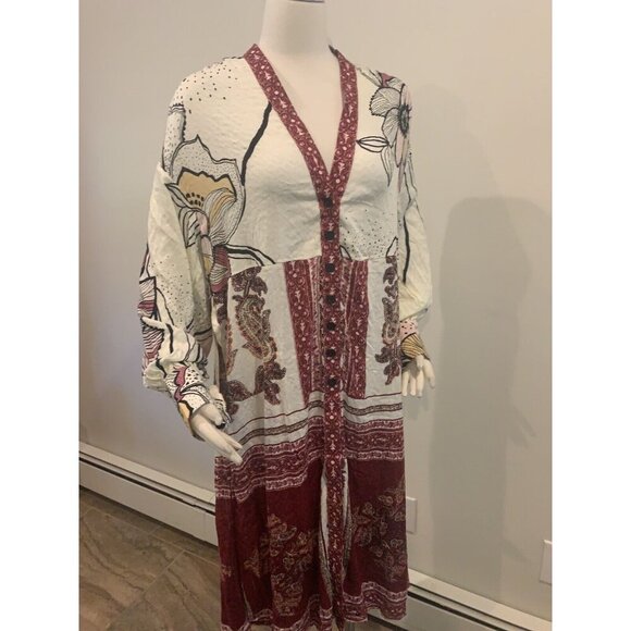 NWT Free People Duster Kimono Robe Oversized Maxi Cover Up C'est Moi Sz XS $168 - Picture 8 of 12